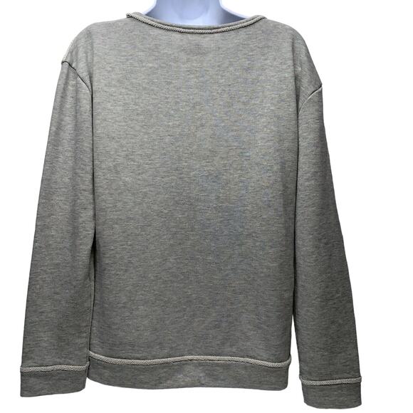 Sundance Sweater Womens Small Cable Knit Mix Media Cotton Pullover Gray Ivory - Picture 4 of 11